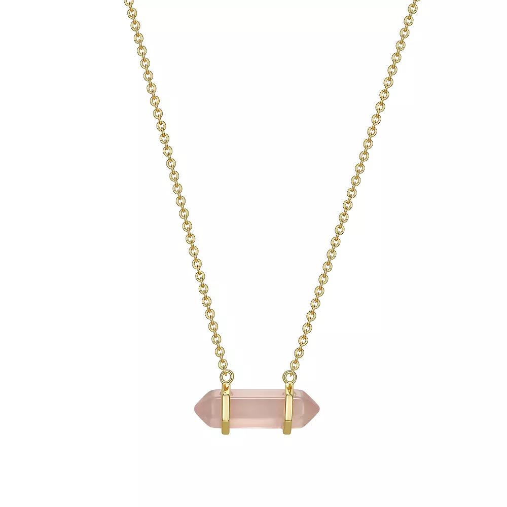 Sarafina Rose Quartz Bar Necklace, Women's, Size: 16", Gold Tone Product Image