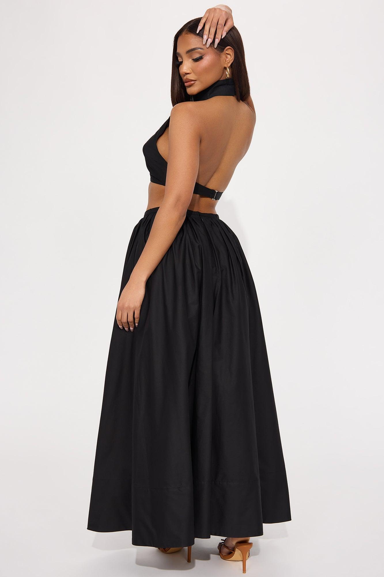 Gabriella Maxi Skirt Set - Black Product Image
