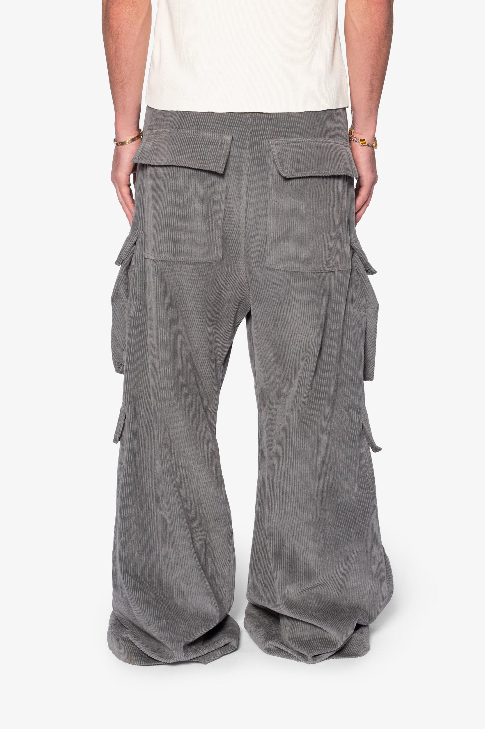 Corduroy Rave Double Cargo Pants - Grey Product Image