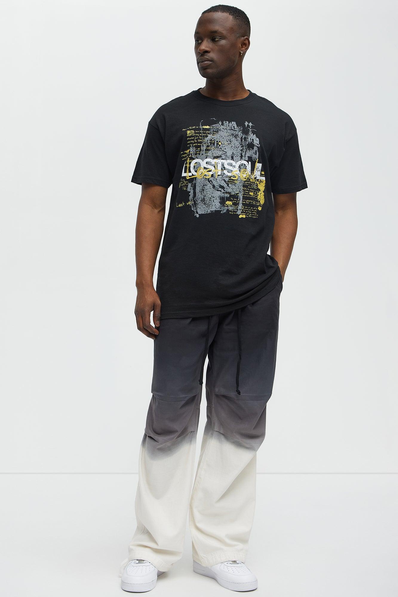 Lost Soul But Not Aimless Short Sleeve Tee - Black Male Product Image