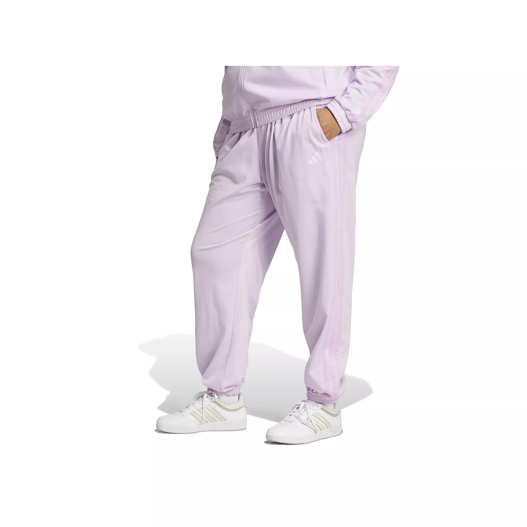Plus Size adidas 3-Stripe Tricot Sportswear Track Pants, Women's, Size: 1XL, Ice Purple Product Image