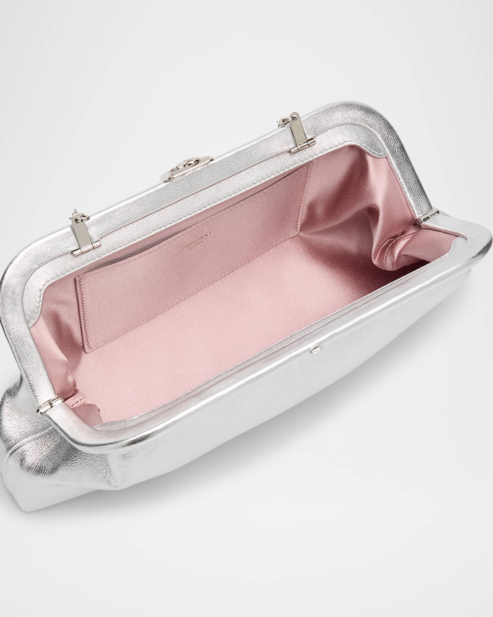 Skylar Frame Metallic Leather Clutch Bag  Product Image