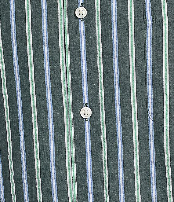 Roundtree & Yorke Short Sleeve Stripe Seersucker Sport Shirt Product Image