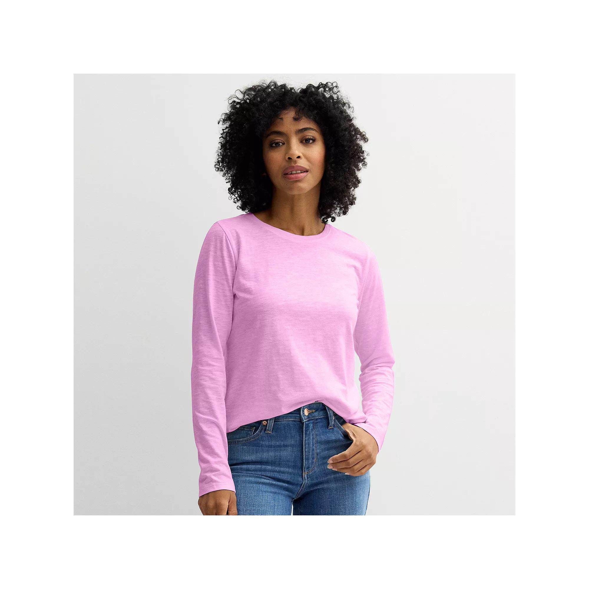 Women's Sonoma Goods For Life® Everyday Long Sleeve Crewneck Tee,  Product Image