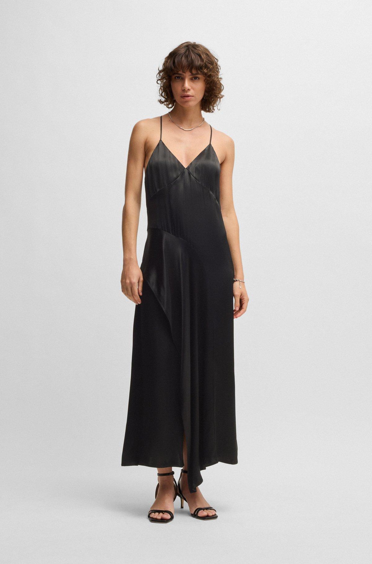 Sateen dress with waterfall detail Product Image