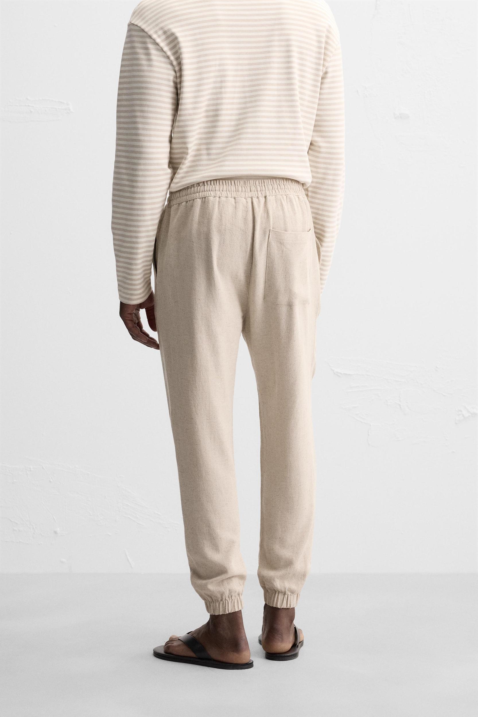 REGULAR FIT VISCOSE - LINEN PANTS Product Image