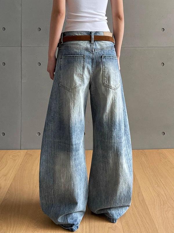 Old-Fashioned Washed Boyfriend Jeans Product Image