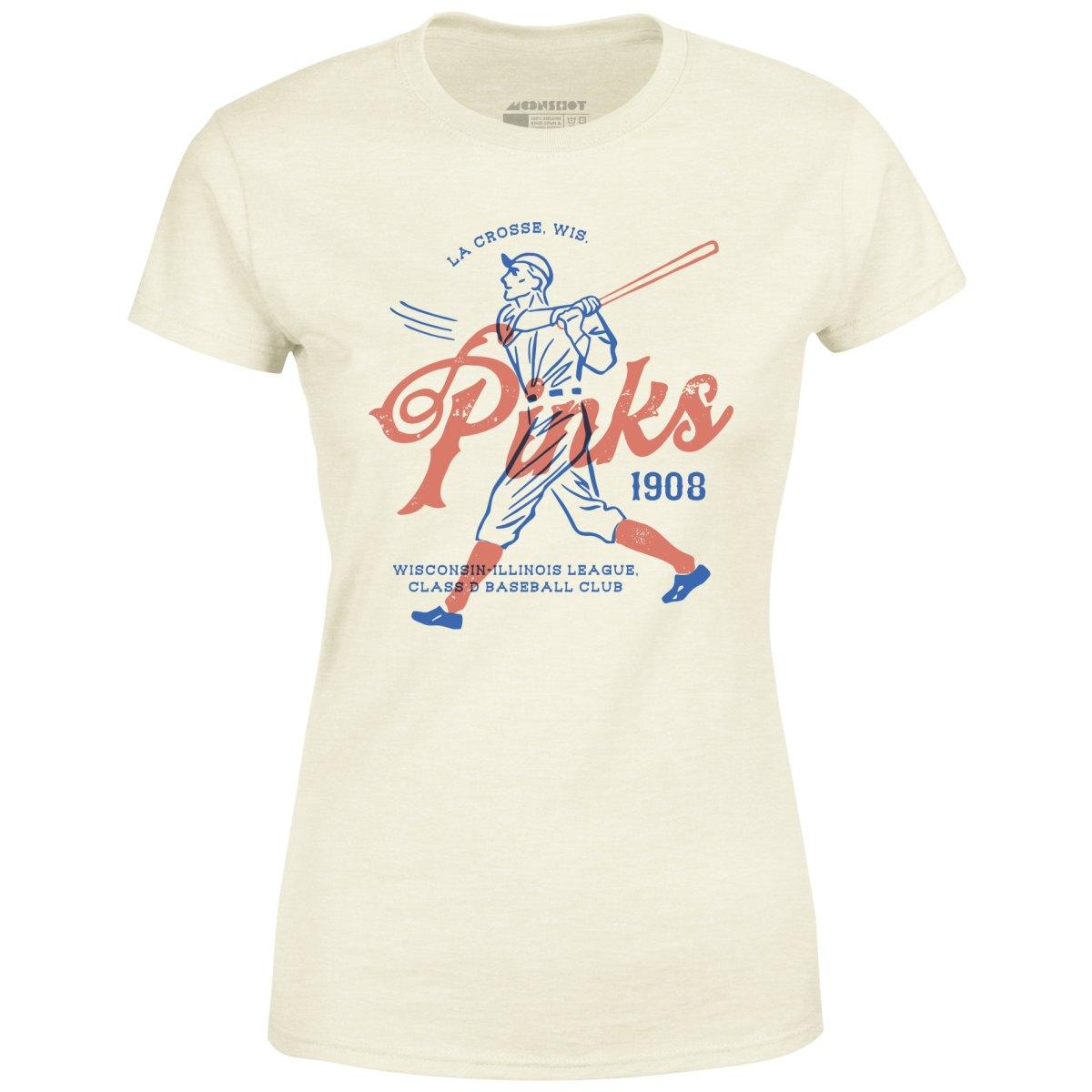 La Crosse Pinks - Wisconsin - Vintage Defunct Baseball Teams - Women's T-Shirt Female Product Image