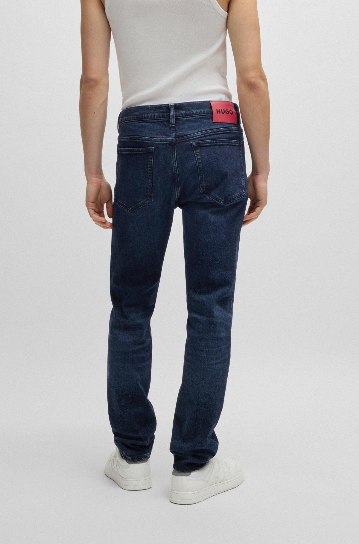 Slim-fit jeans in dark-blue stretch denim Product Image