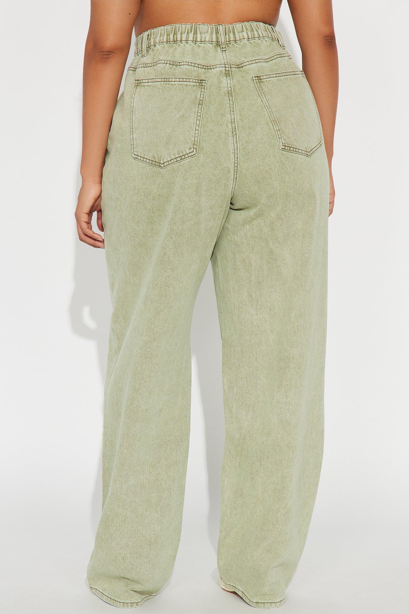 Remi Wide Leg Jogger - Olive Female Product Image