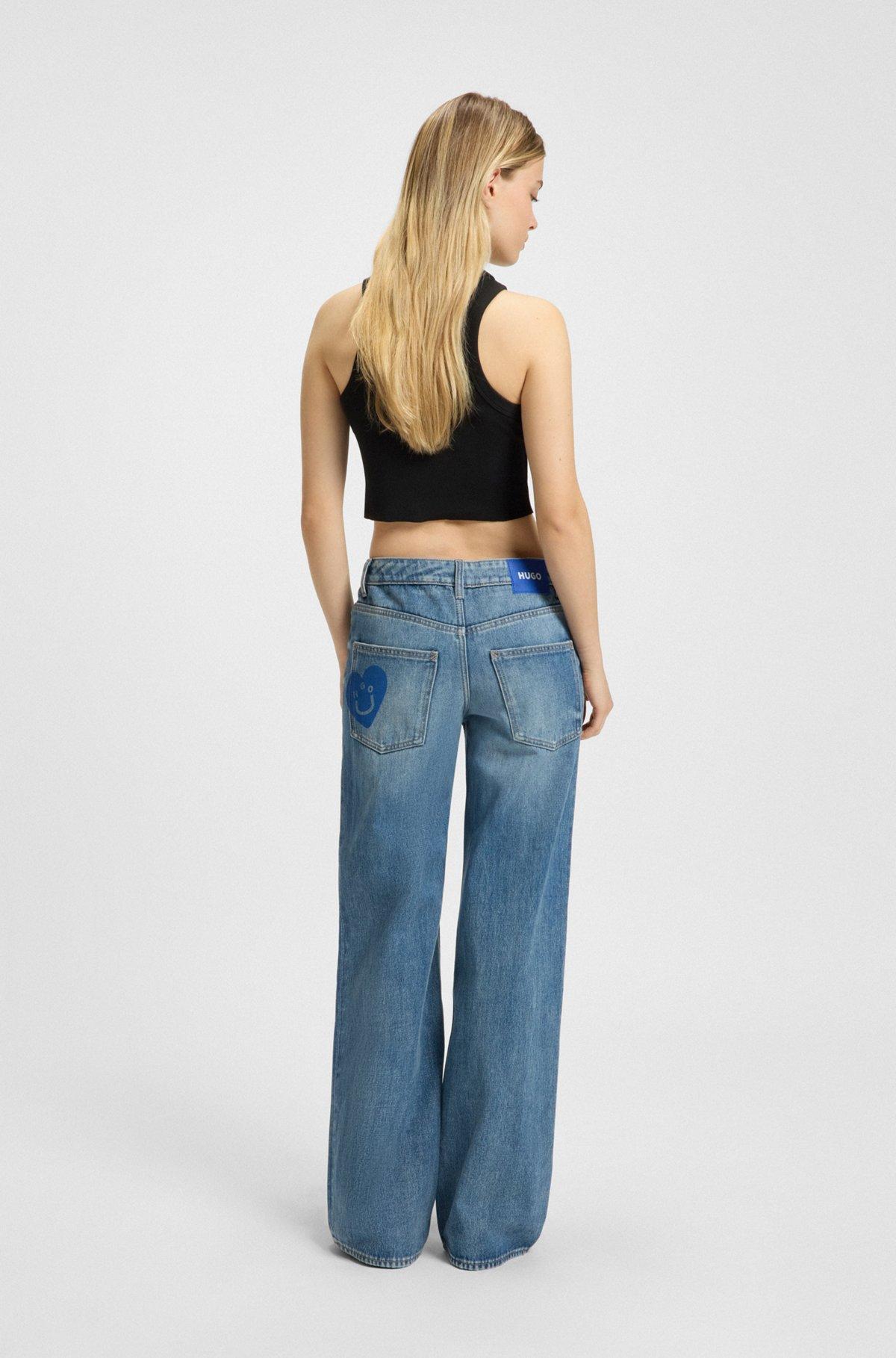 Baggy-fit jeans in blue rigid denim Product Image