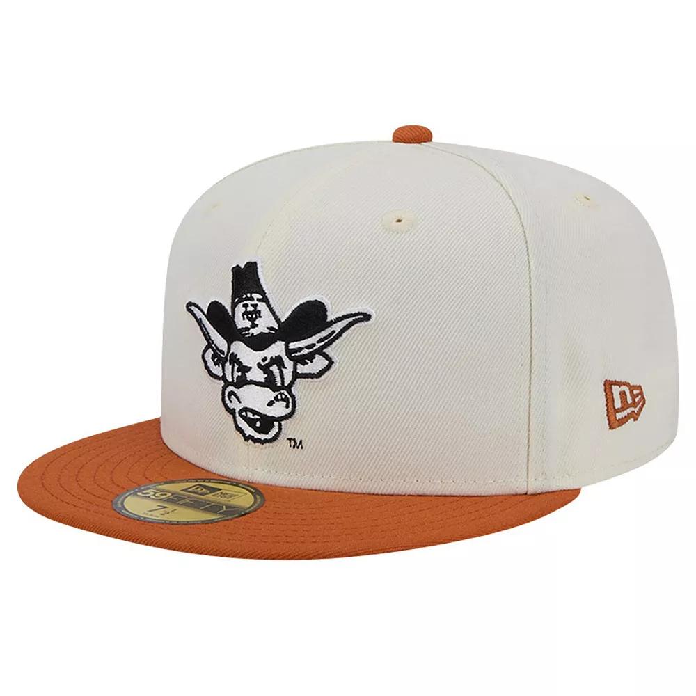 Men's New Era Texas Longhorns Chrome White Vintage 59FIFTY Fitted Hat, Size: 7 1/2 Product Image