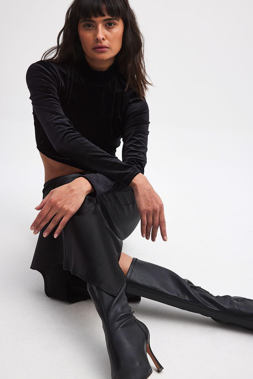 Velvet Satin Maxi Dress Product Image