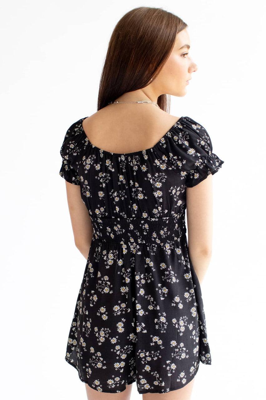 Sunflower Smocked Waist Romper 1 Product Image