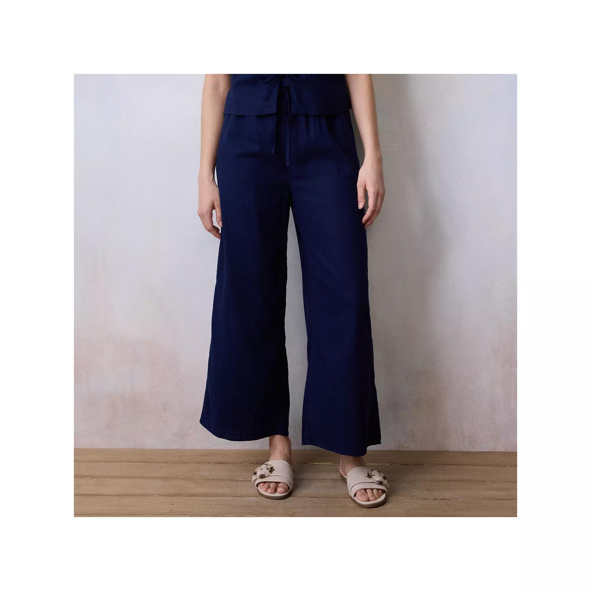 Women's LC Lauren Conrad Pull-On Soft Pants, Size: XL, Yellow White Chip Product Image