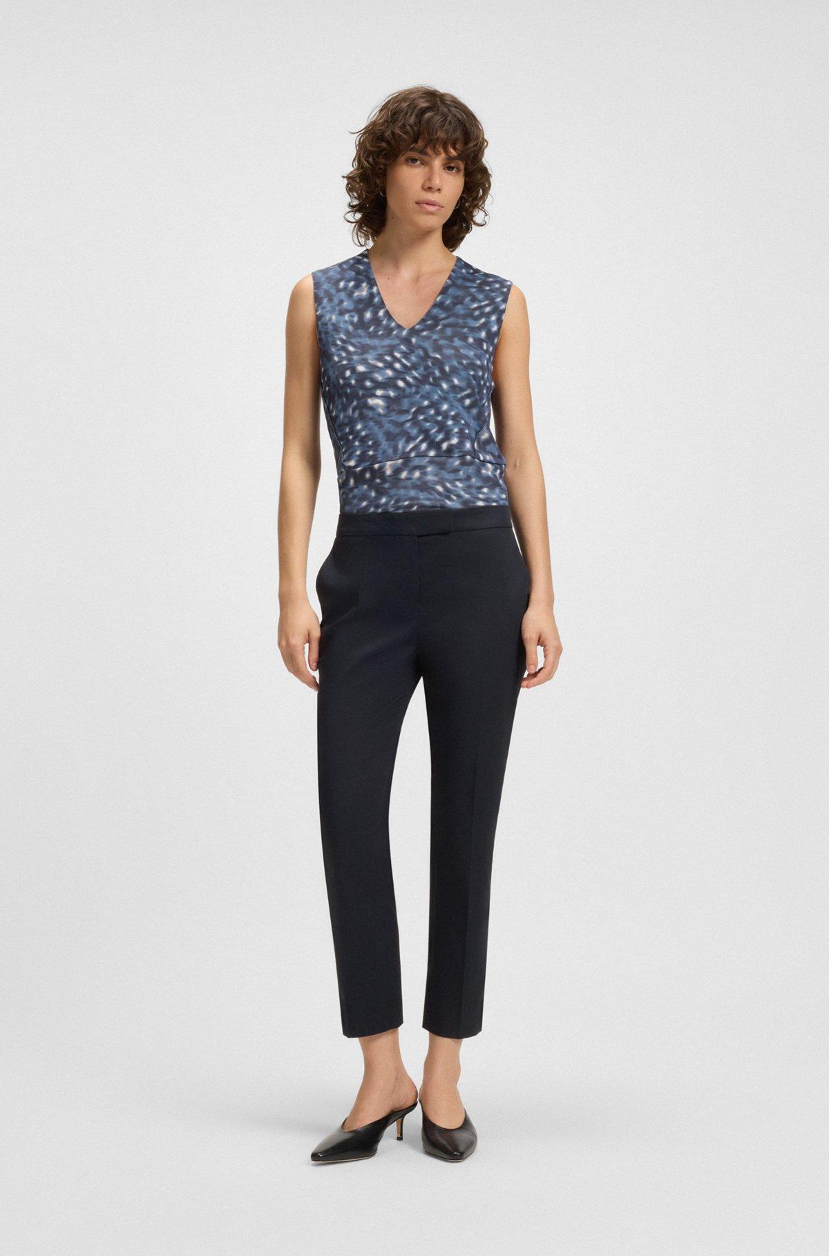 BOSS - Slim-fit pants in stretch cotton - Dark Blue Product Image