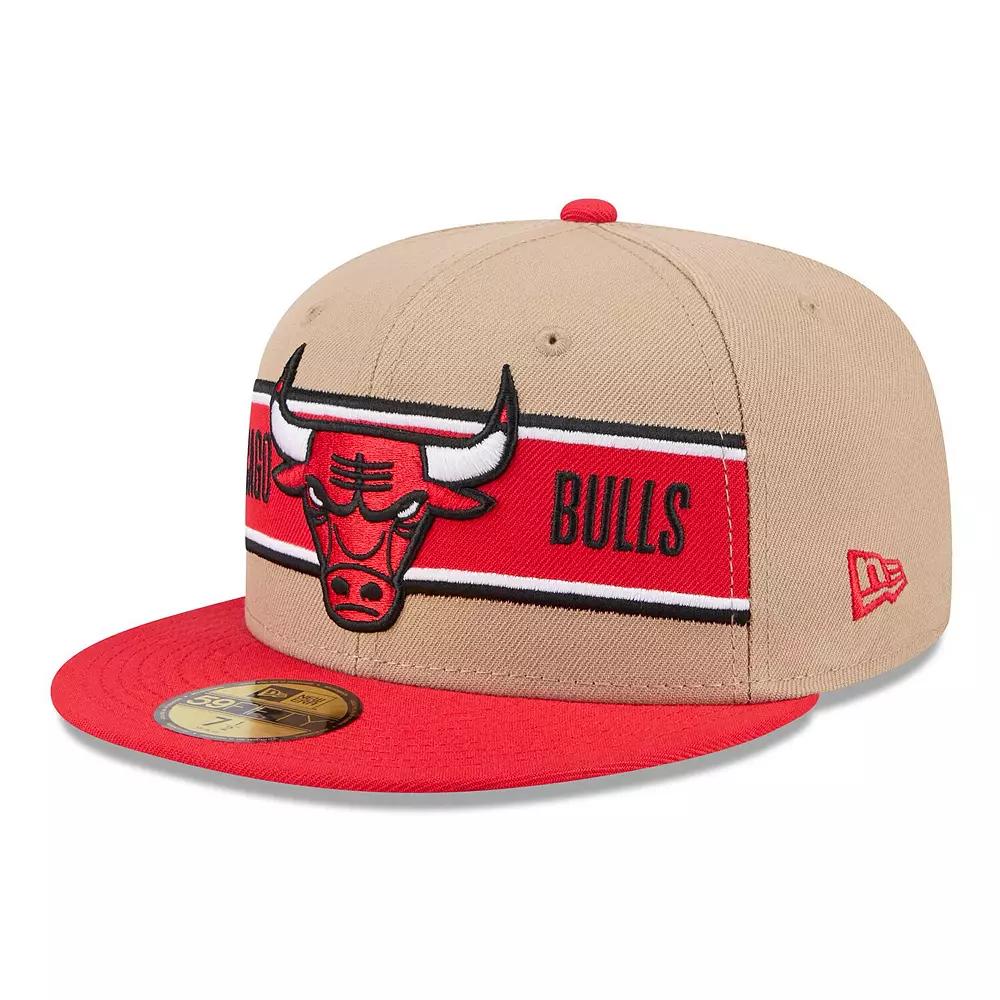 Men's New Era Tan/Red Chicago Bulls 2024 NBA Draft 59FIFTY Fitted Hat, Size: 7 1/2, Team Product Image