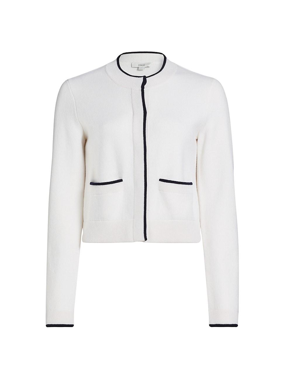 Womens Contrast Tipped Snap Cardigan Product Image