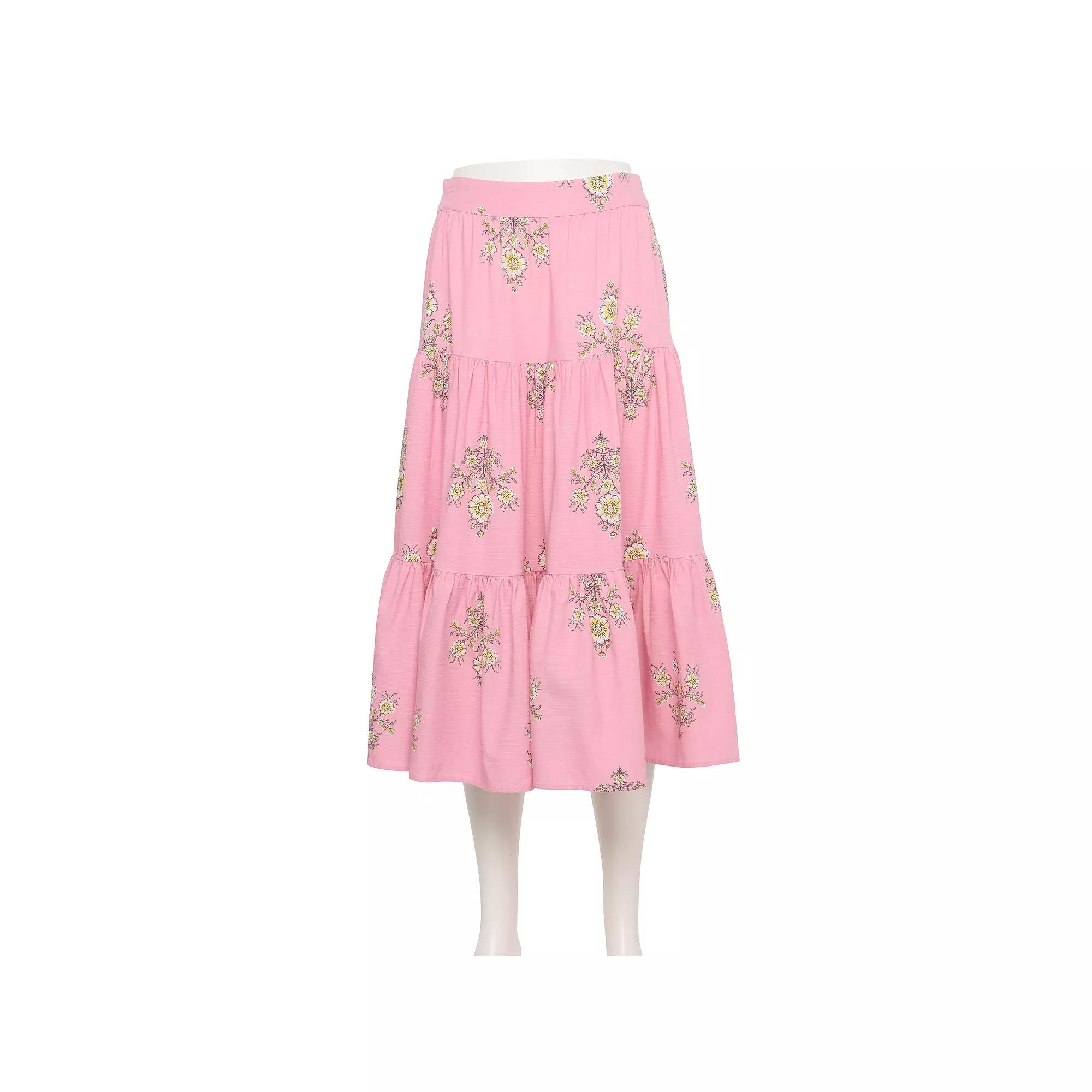 Women's LC Lauren Conrad Three Tier Midi Skirt,  Product Image