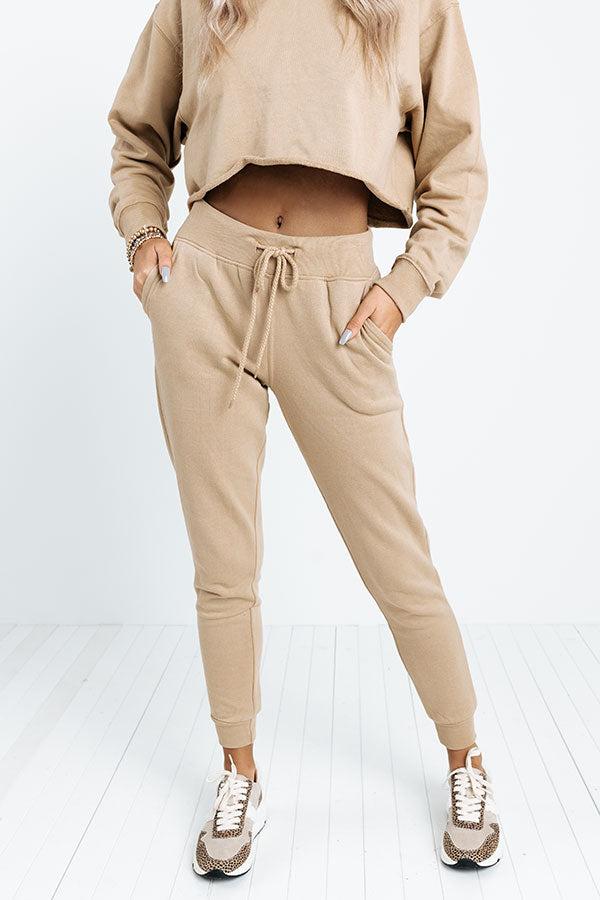 Count On You Joggers In Khaki Product Image