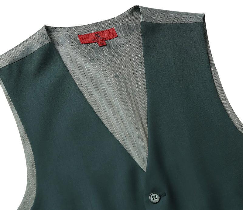 Vanderbilt Collection  - Classic Dress Vest 5 Buttons Regular Fit In Green Product Image