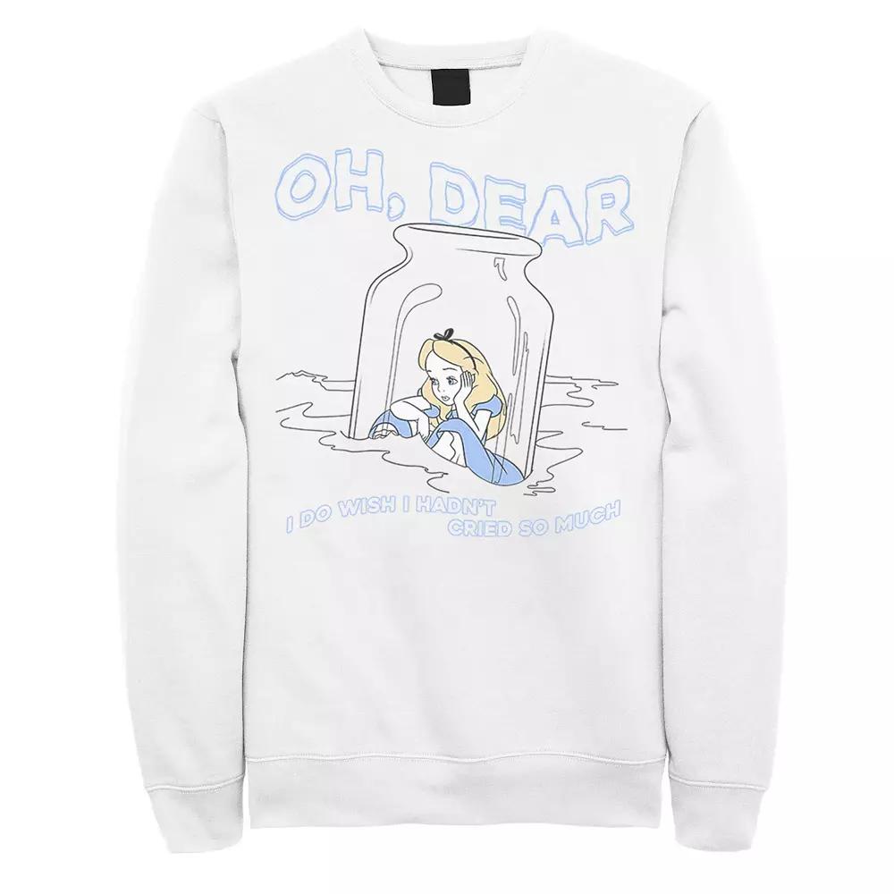 Disney's Alice In Wonderland I Do Wish I Hadn't Cried So Much Men's Sweatshirt, Size: Small, White Product Image