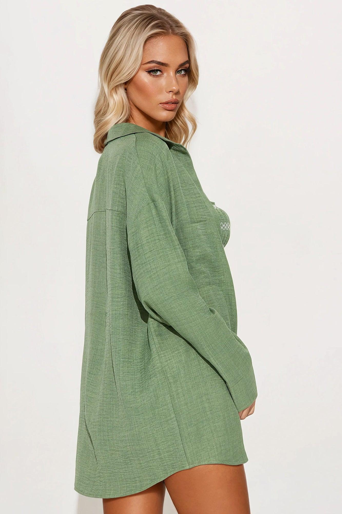 Fine Time Romper Set - Green Product Image