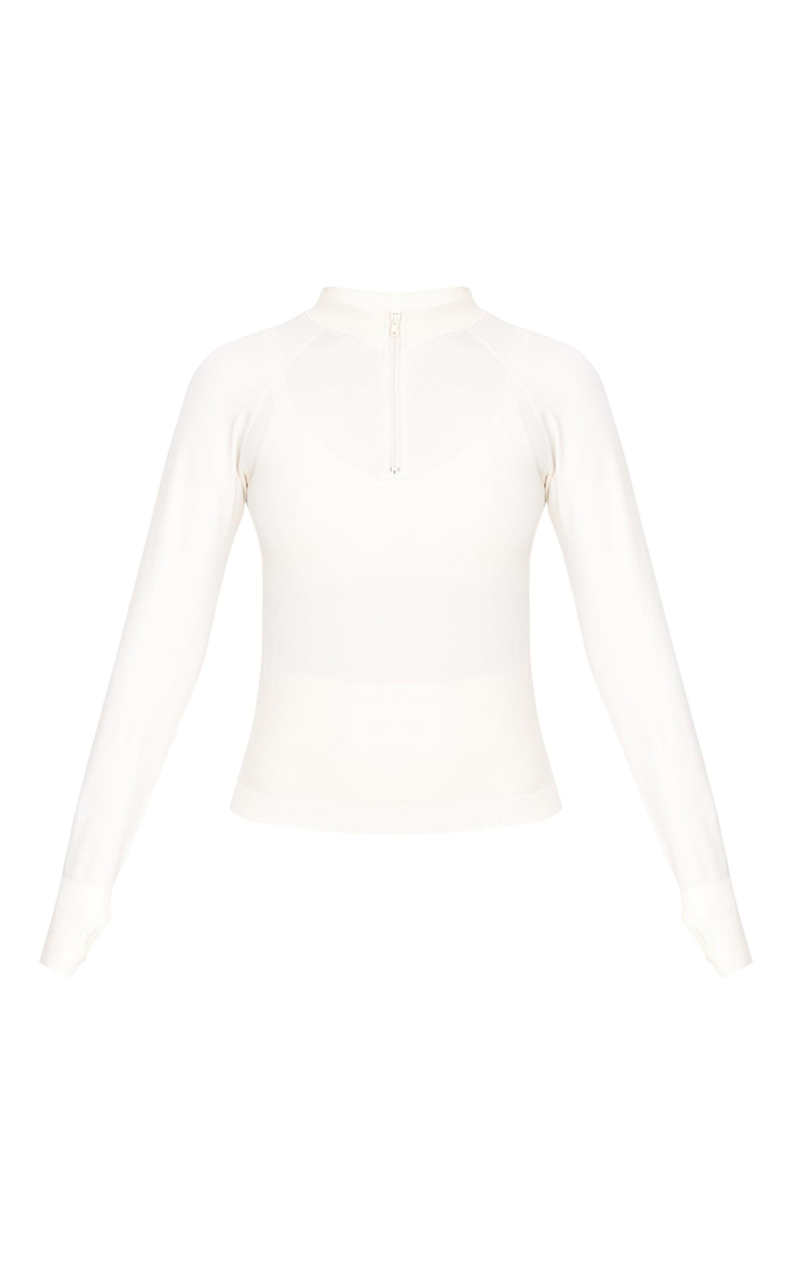 Butter Yellow Seamless Half Zip Gym Top Product Image