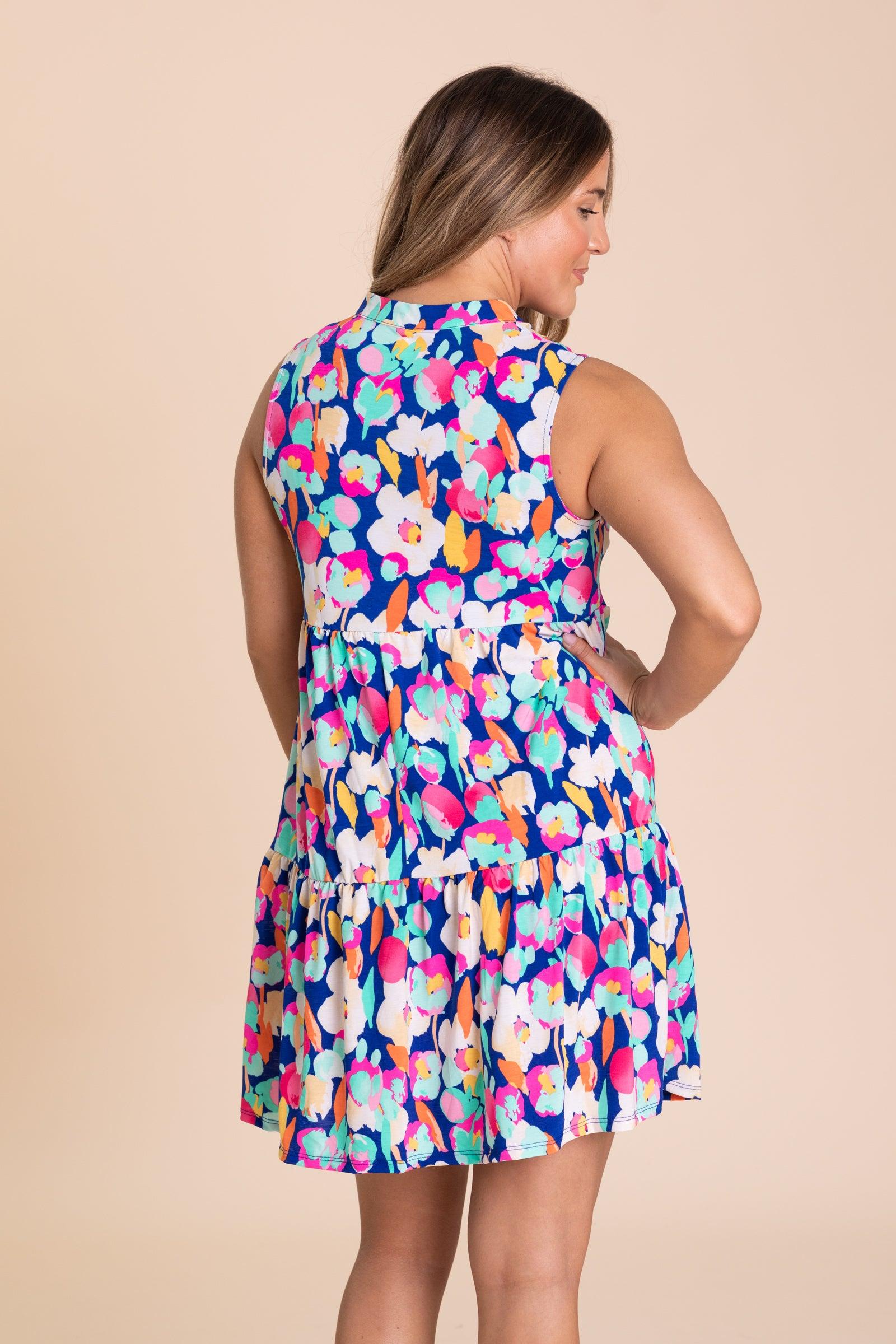 Royal Floral Multicolor Wrinkle Free Dress Product Image
