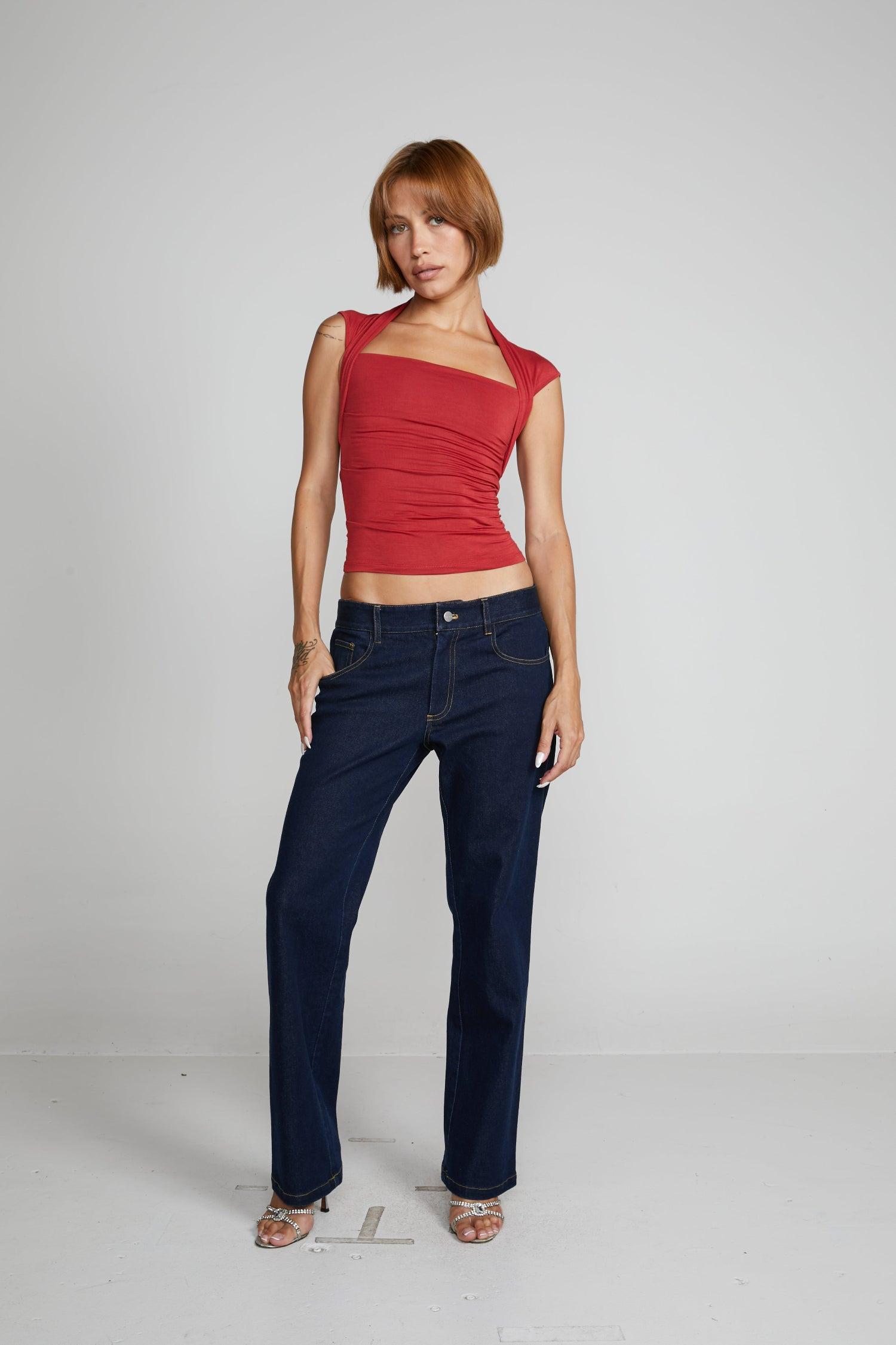 LARA TOP - BURGUNDY Product Image