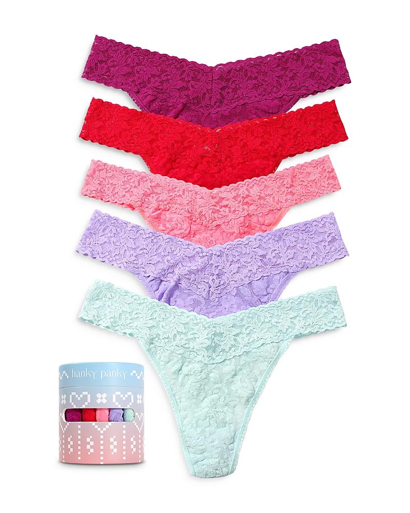 Signature Lace Original Rise Thong Fashion 5-Pack Product Image