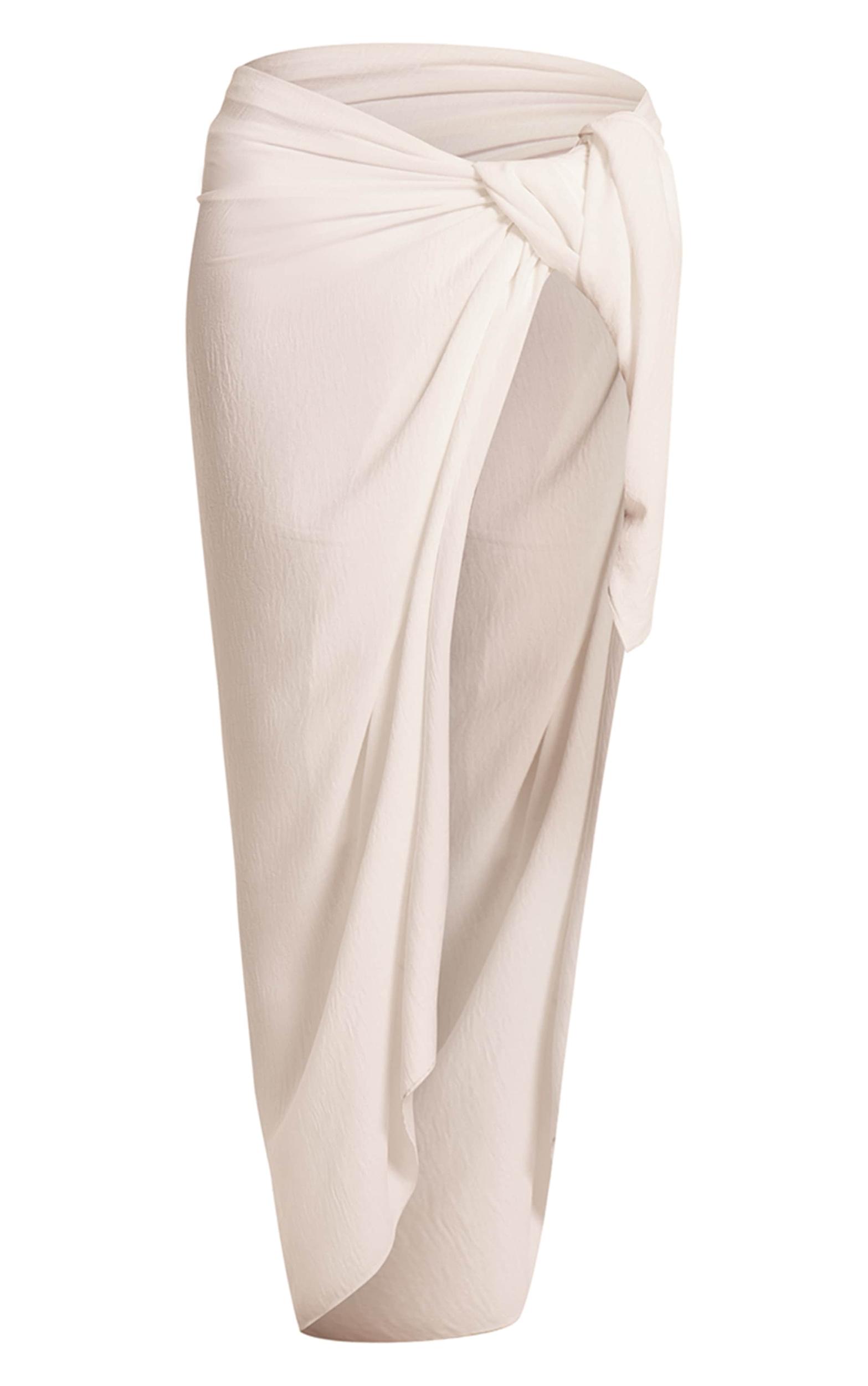 White Linen Look Rectangle Sarong Product Image