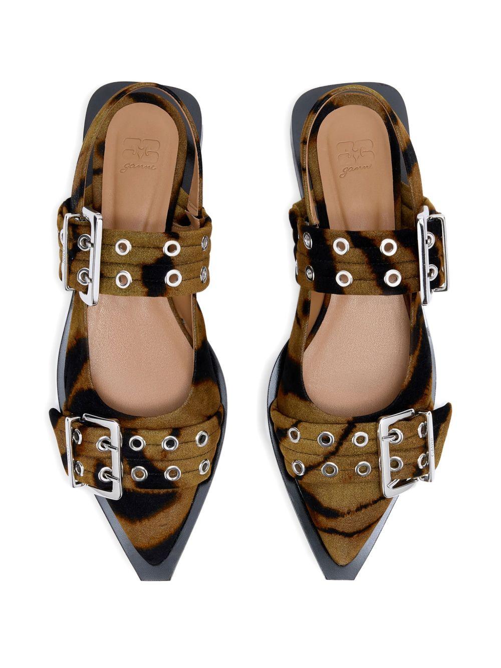 buckle-detail zebra-print mules Product Image