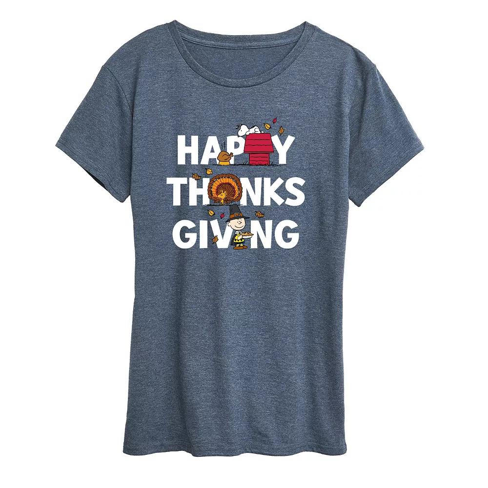 Women's Peanuts Thanksgiving Icons Graphic Tee, Girl's,  Product Image