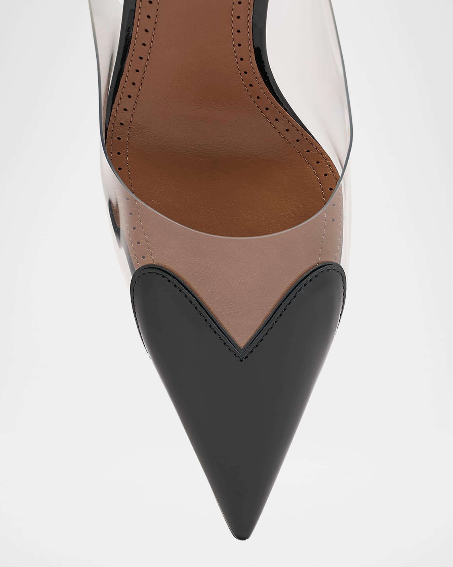Coeur Clear Patent Heart-Toe Slingback Pumps Product Image