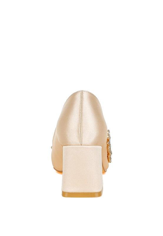 Abatina Satin Diamante Embellished Pumps Product Image