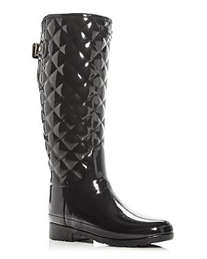 Hunter Womens Refined Gloss Quilted Rain Boots Product Image