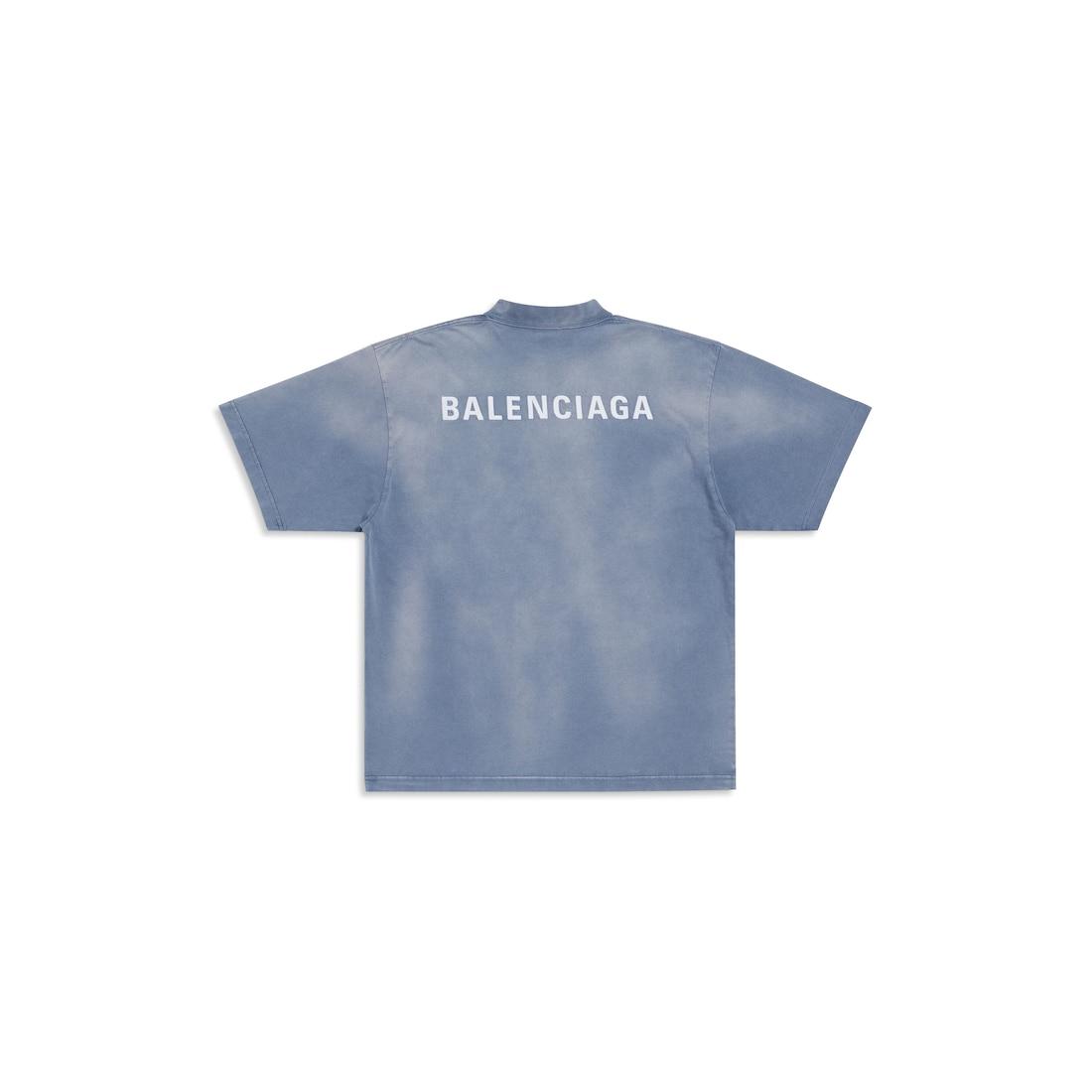 Balenciaga Back T-shirt Medium Fit in Blue/white Product Image