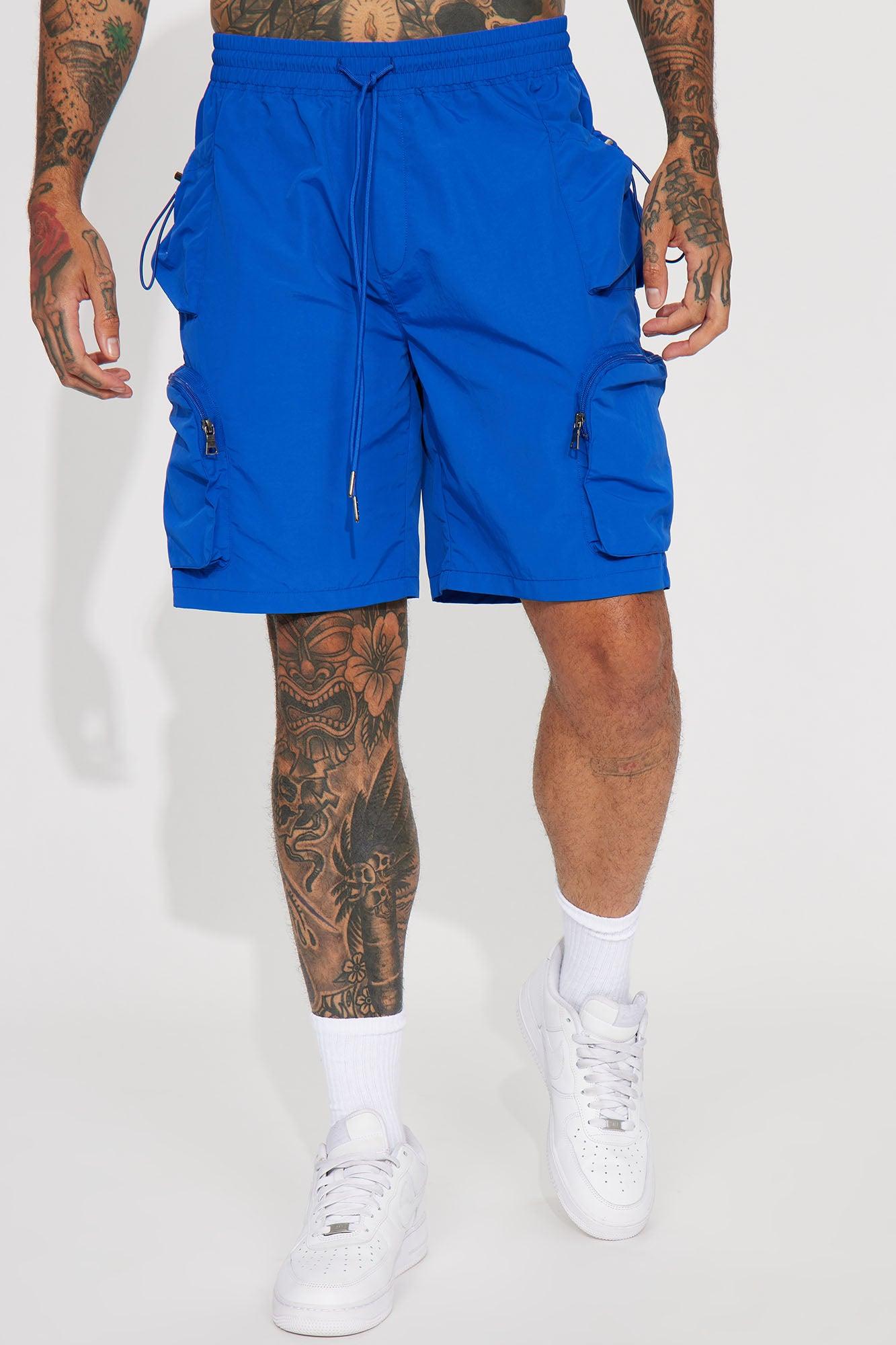 All This And That Nylon Cargo Shorts - Royal Product Image