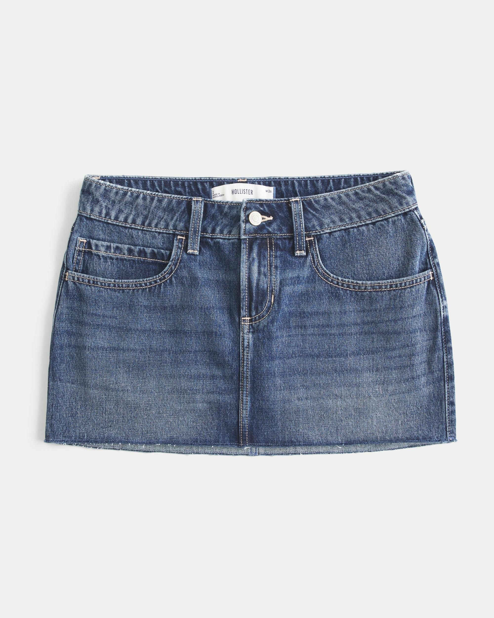 Low-Rise Pink Denim Mini Skort Product Image