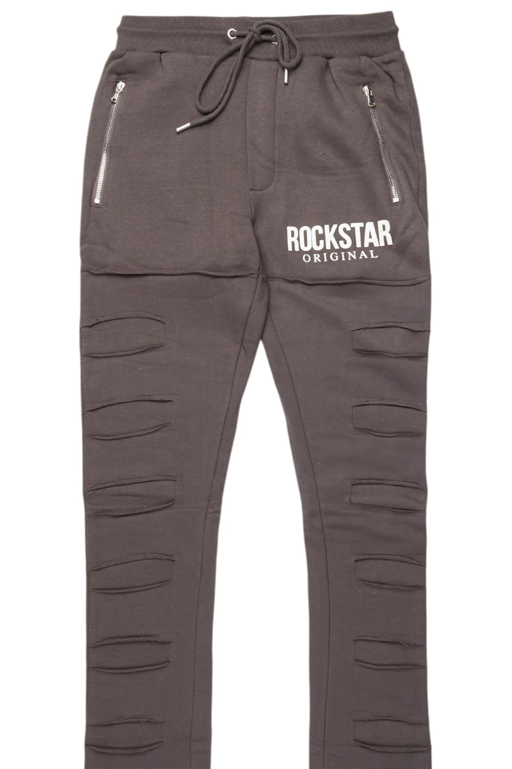 Emilio Vintage Grey Stacked Flare Track Pant Male Product Image