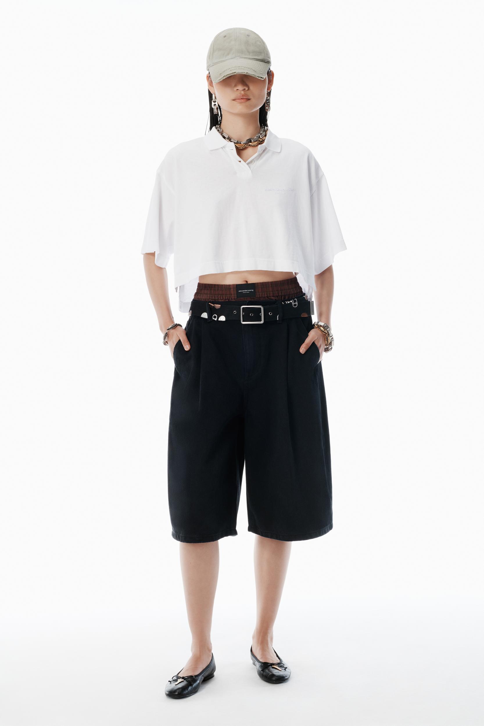 White Logo Cropped Jersey Tee Product Image