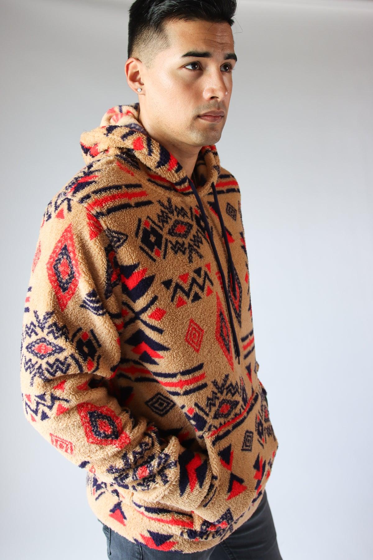 Southwest Pattern Sherpa Hoodie Product Image