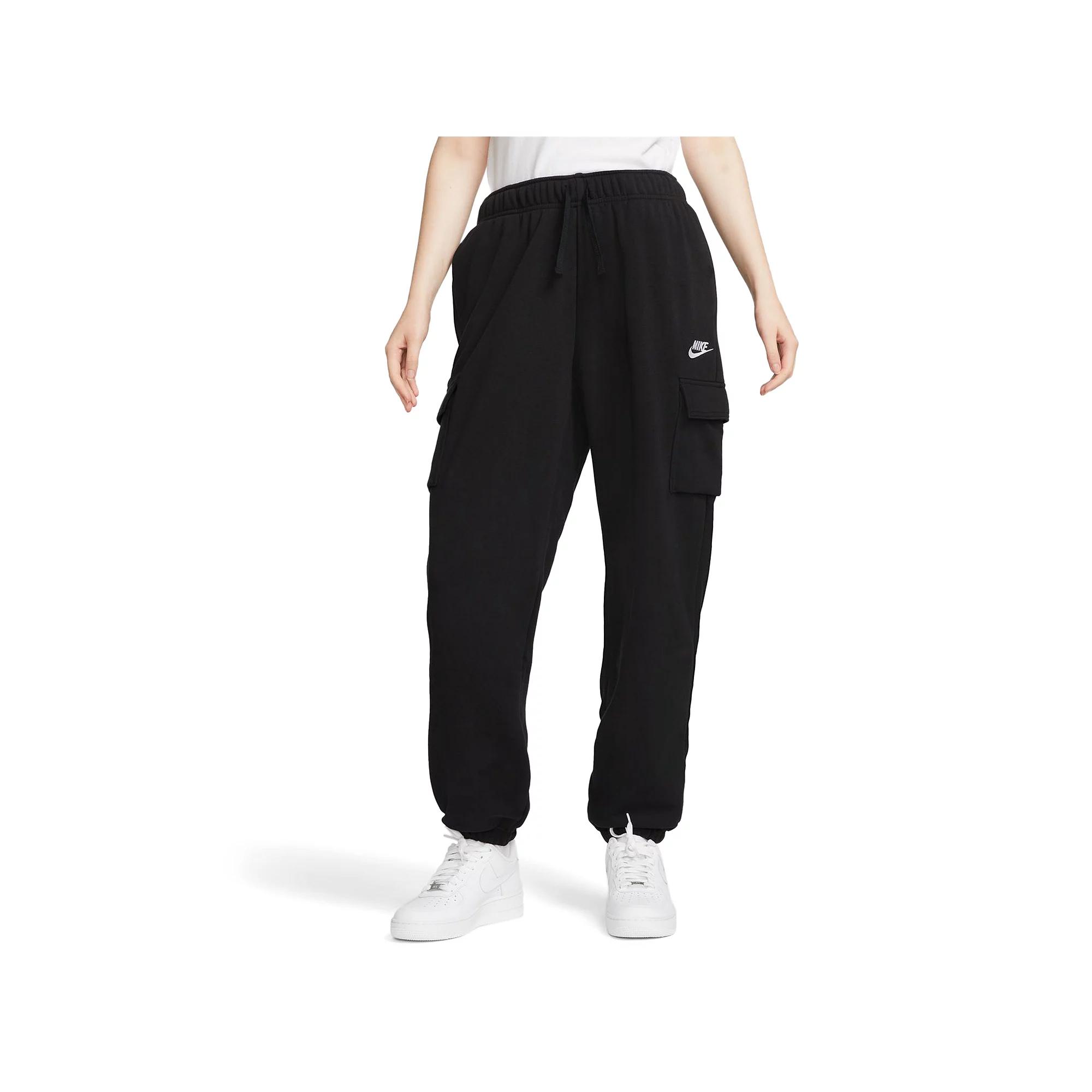 Womens Nike Sportswear Club Fleece Mid-Rise Oversized Cargo Sweatpants | DQ5196-010 Product Image