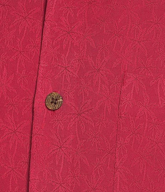 Caribbean Palm Paradise Jacquard Solid Short Sleeve Woven Shirt Product Image