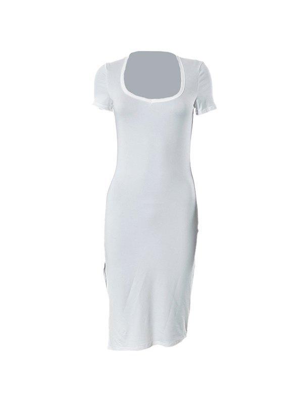 Casual Short Sleeve Slit Dress Product Image