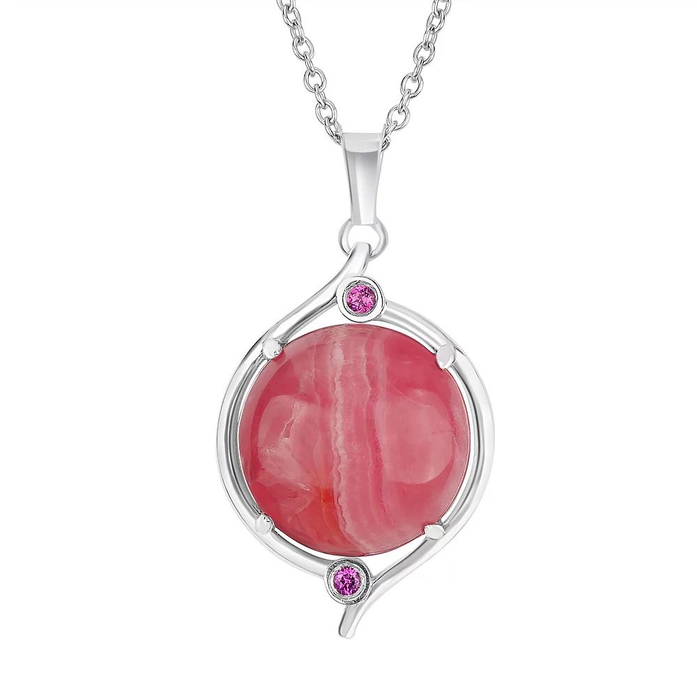 Gemistry Sterling Silver Gemstone Pendant Necklace, Women's, Size: 18", Rhodochrosite Product Image