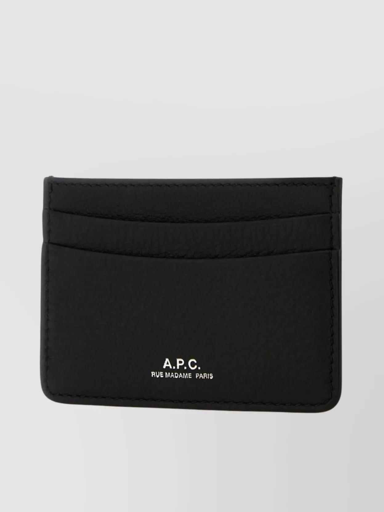 APC A.p.c. Men Black Leather Andre Card Holder Product Image