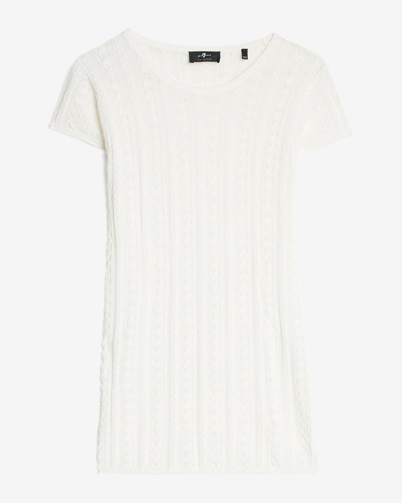 Short Sleeve Pointelle Crew Sweater Product Image