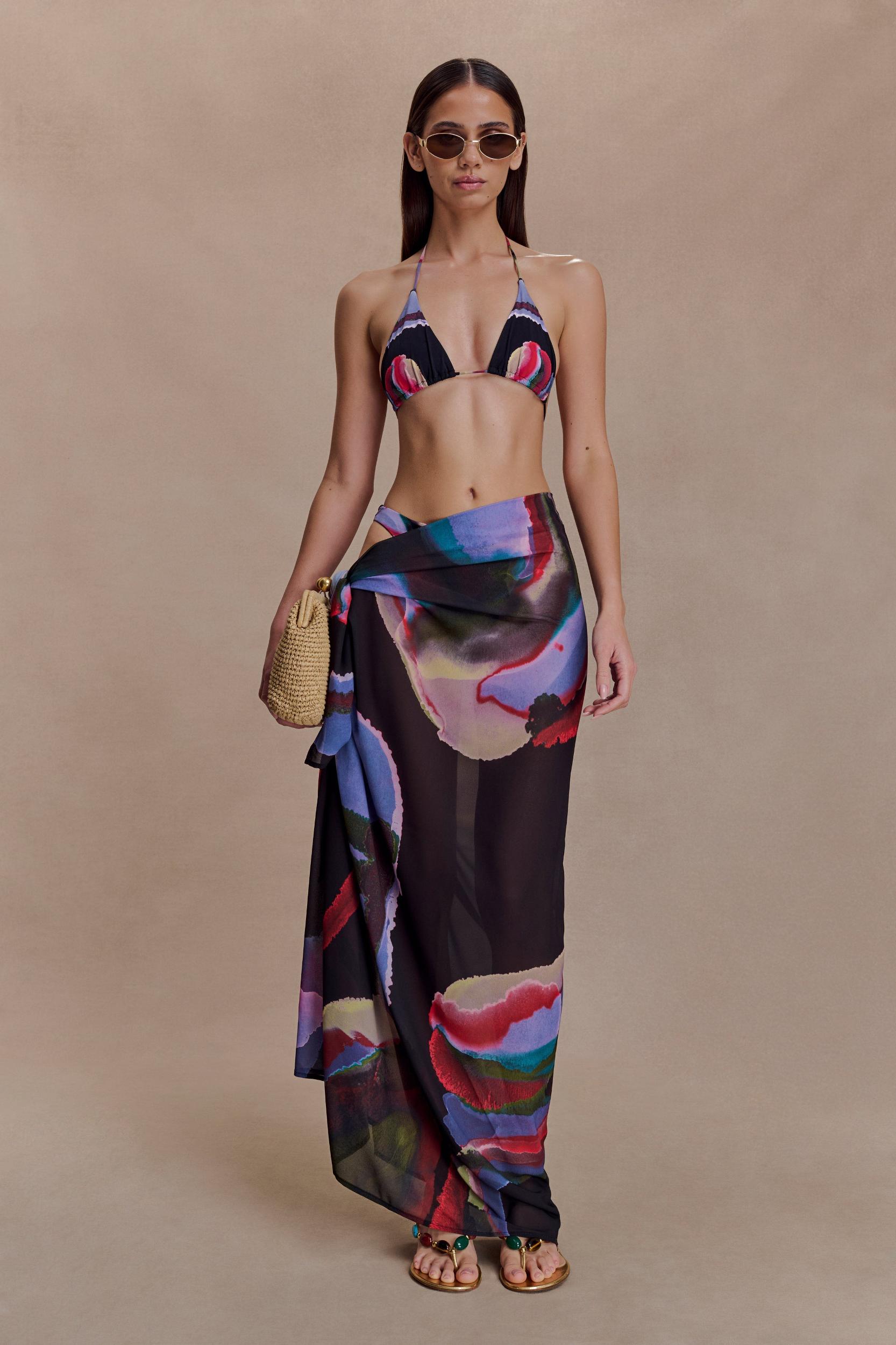 Evie Chiffon Sarong - Multi Fluid Reverie Print Female Product Image